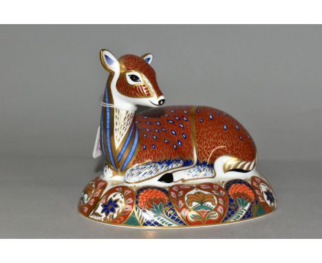 A ROYAL CROWN DERBY DEER PAPERWEIGHT, the first to be designed and manufactured as an exclusive for members of the Royal Crow