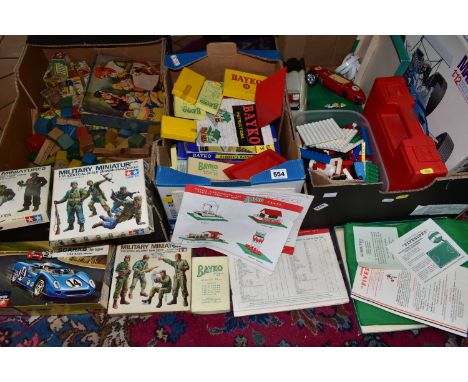 A QUANTITY OF ASSORTED TOYS, to include boxed Subbuteo Fivesides set (contents not checked, box damaged), small quantity of l