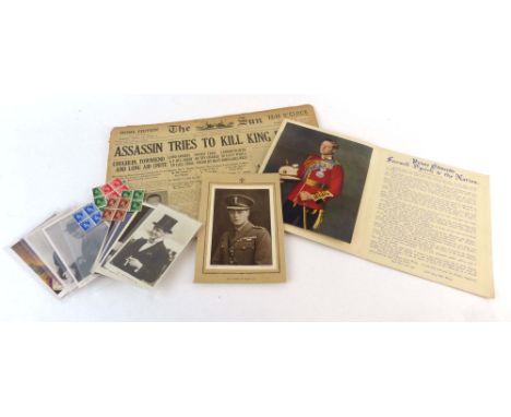 Of Royal Interest: A collection of items related to Edward VIII and other members of the Royal family comprising:1. A printed