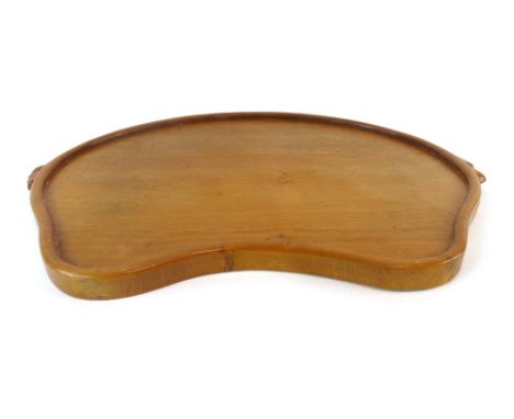 A Robert 'Mouseman' Thompson of Kilburn oak tray of kidney form, two mice running along the sides, w. 46 cm