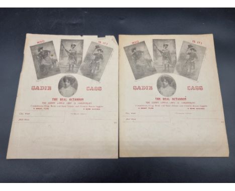 BLACK AMERICAN ENTERTAINER:&nbsp;'Sadie Cass...the real octoroon: the smart little lady in versatility, comedienne, clog, buc