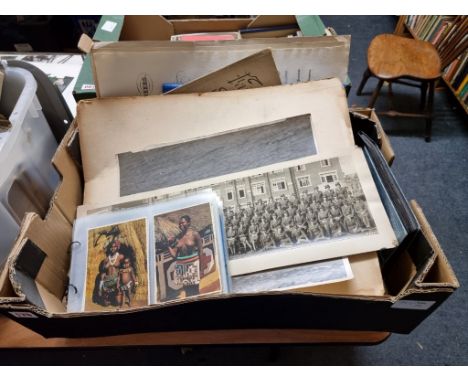 PHOTOGRAPHS:&nbsp;a box of photos, including transport and military interest, some sports ephemera and cinema programmes, plu