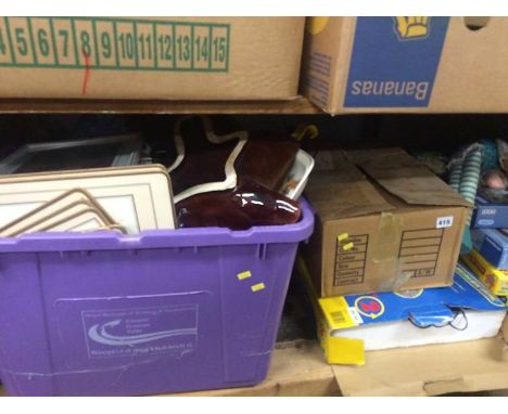 Shelf of assorted including a Scalextric