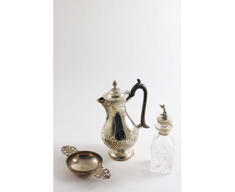 A LATE VICTORIAN TWO-HANDLED NUT DISH by Messrs Barnard, London 1893, a late Victorian hot water jug, crested, by Messrs. Hut