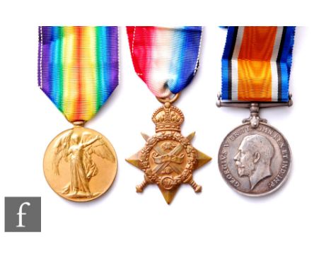 A World War One medal trio to 10167 L. Cpl Fitz Charles Stebbings Page Shropshire Light Infantry. 