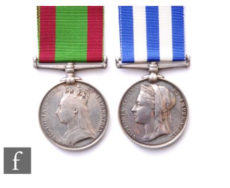 An Afghanistan and an Egypt medal to 12/184 Pte J. Leech 1st Foot Shrops Light Infantry. (2) 