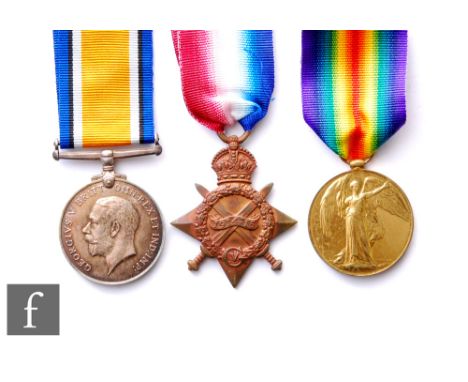 A World War One medal trio to Stk/1040, 2nd Lt Sydney Francis Leleu, King's Shropshire Light Infantry, R Fus on Star. 