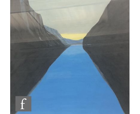 SIGRID NIENSTEDT (GERMAN, BORN 1962) - River landscape, screen print, signed in pencil, artist's proof, published 1999, frame