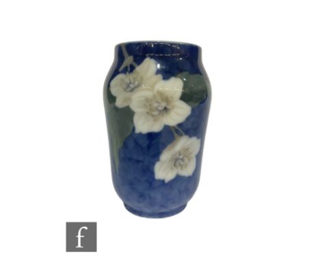 A 20th Century Royal Copenhagen Porcelain vase, shape number 108, of footed shouldered ovoid form with a shallow collar neck,