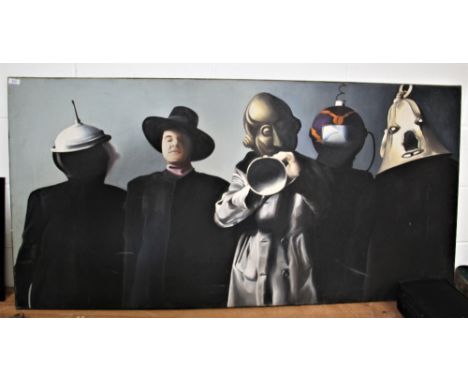 A large Canvas depicting Captain Beefheart and his Magic Band -this is a painting of the iconic inner sleeve of the Captain's
