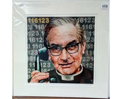 Jo Beer (1968-), limited edition print of Chad Varah (founder of the Samaritans), signed and titled in pencil 'We Listen.. Ch