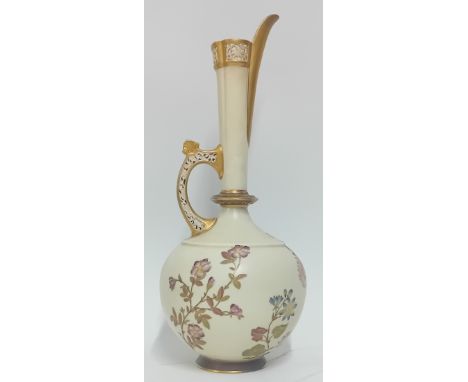 A Royal Worcester jug, with pierced foliate design to rim and handle, gilt detailing, and a late 19th century Royal Worcester
