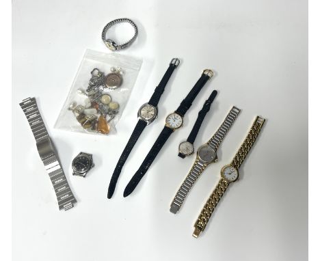 Omega, a ladies Constellation automatic date wristwatch (hand off) together with six other watches including Zenith, Tissot a