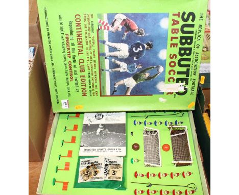 A Subbuteo table soccer Continental Club Edition gift set, housed in the original box (incomplete)