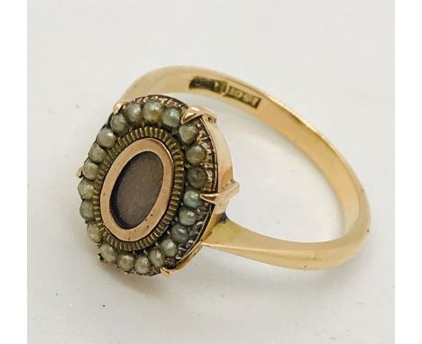 A 15ct gold mourning ring