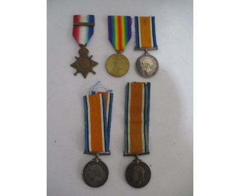 A set of three WWI medal awarded to 9282 Private H Young, Coldstream Guards with 5th August-22nd November 1914 bar, along wit