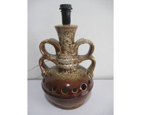 A large West German pottery lamp