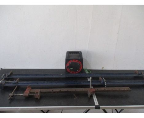 A pair of large sash clamps, one other etc.