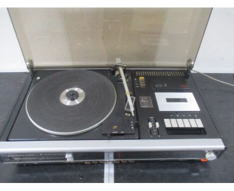 A Garrard record player with integral cassette player