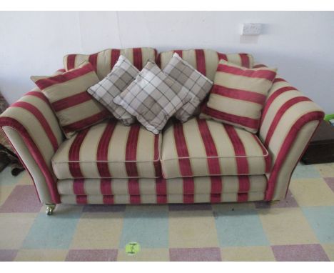 An Alston's two seater red &amp; cream striped sofa