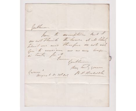 Great Britain 1838-Postal History-EL dated (Aug 31st 1838) posted to Wymondham-manuscript red pd 7-black too late stamp parti