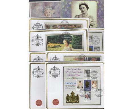 1999 Queen Elizabeth the Queen Mother's Century - large formal postcard IOM post folder containing S.G. 875-880 u/m set, S.G.