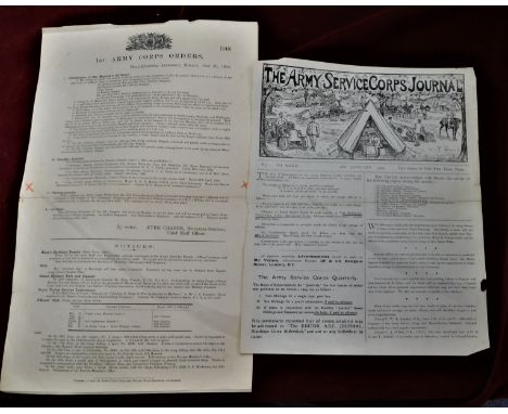 The Army Corps - The Aldershot Command orders Thursday May 4th 1905, 1st Army Corps Orders Monday June 20th 1904, and the Arm