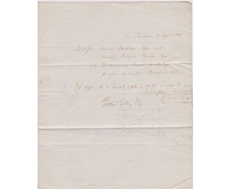 Great Britain 1838-Postal History-EL plus invoice dated (10th April 1838) London posted to East Dereham-manuscript 9-brown Ma