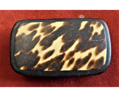 Pill/Snuff Box - Vintage Bakelite black with animal print design on lid-measurement 7cm x 4cm excellent condition
