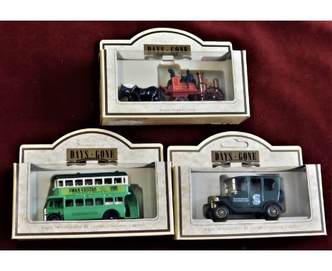 Days Gone By-Lledo boxed -(1) Singer Sewing Machine Co Ltd-(2) Fire Engine-(3) Green Bus-excellent condition