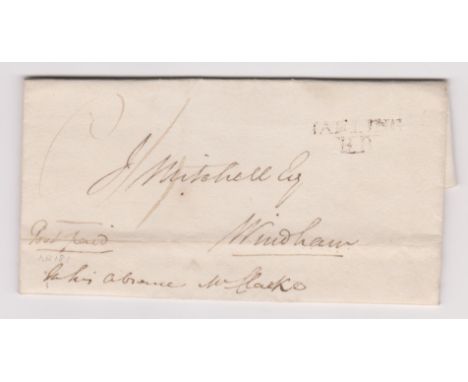 Great Britain letter with manuscript post paid and 2 line hand stamp cancel (Possibly Tapling)