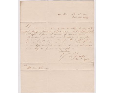 Great Britain 1835-Postal History-EL dated (Oct 22nd 1835) London posted to Harleston manuscript 9-black single ring E/OC23/1