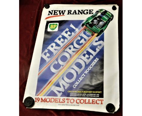 Advertising - 'Free Corgi Models-Poster BP (New Range) - coloured posters with Porsche Car featured 1988 -measurements 101cm 