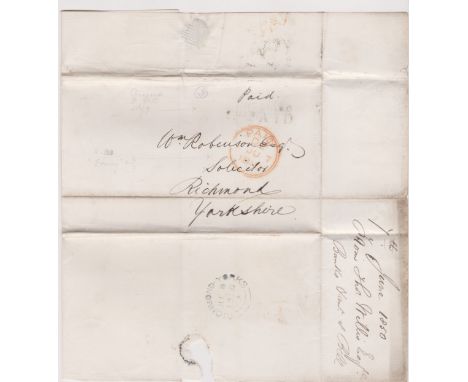 Great Britain 1848 Postal History - letter posted to Heydon Norfolk SG 8 1d stamp cancelled with town cancel. Undated double 