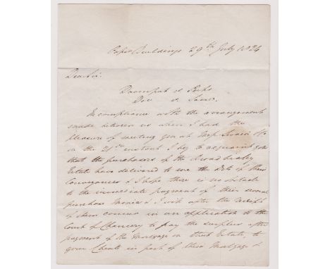 Great Britain 1824-Postal History-EL dated (29th July 1824) posted within London manuscript 2 over boxed T.P Strand cancel in