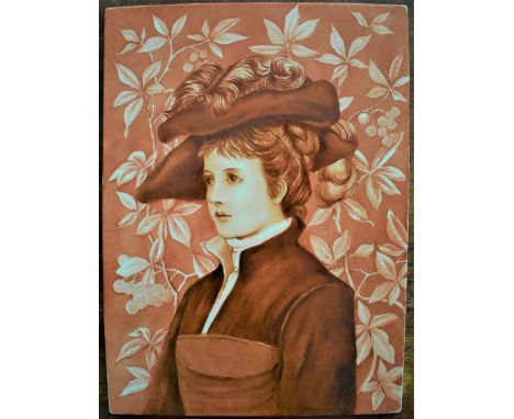 Victorian 1882 Howell &amp; James Art Pottery Exhibition Entry in the Seventh Annual Exhibition of paintings on china Porcela