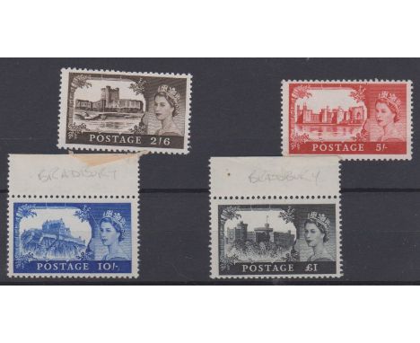 Great Britain 1959-68 Bradbury Wilkinson set 2/6 to £1, u/m mint SG 595a - 598a (4)
