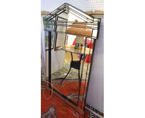 A late 20th century architectural form wall mirror 132 cm high