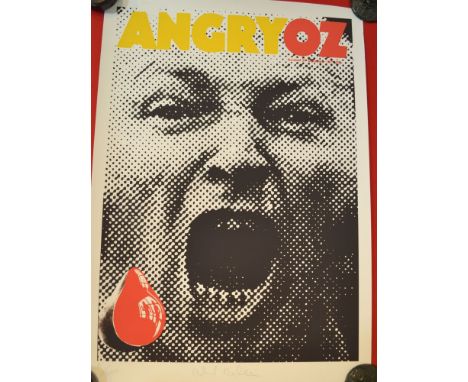 Martin Sharp - "Angry Oz" cover poster issue 37 pencil inscribed Richard Neville 9//200