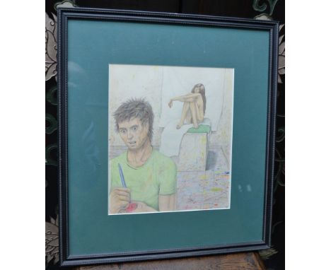 Guy Colwell, 'Life Model', watercolour painting, signed &amp; dated 1983, framed, 32cm x 27cm