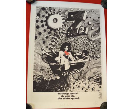 Martin Sharp - "Oz Tax Dodge" special no.12 cover poster signed Richard Neville 6/200, 76 x 55cm