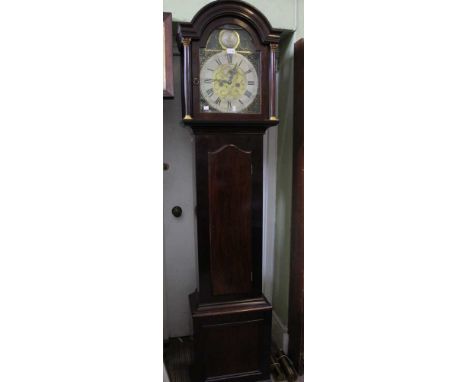 A Harrods mahogany long-case eight day chiming clock with pendulum&nbsp;