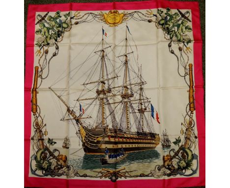 HERMES - a  silk scarf L'Ocean designed by Ledoux, no box ++good