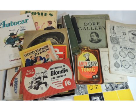 A quantity of 1950's Homes and Gardens magazine; 1950's Autocar magazine and other ephemera including The Army at War Tunisia