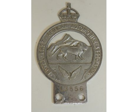 A Royal East African Automobile Association car bumper badge, white metal