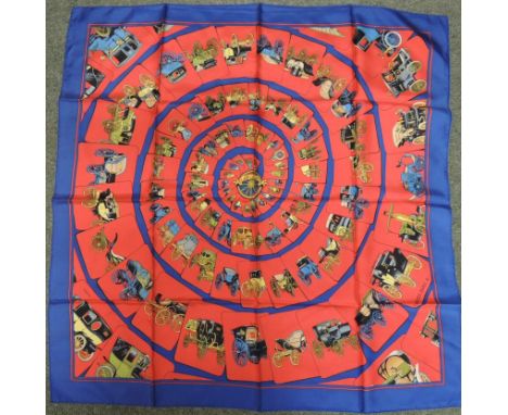 HERMES -  silk scarf Carrosserie designed by Ledoux, no box ++good 