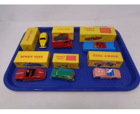 A collection of Dinky Toys Atlas Edition model cars, Ford Thunderbird 555, Triumph TR2 Sports 111, Austin Atlantic convertibl