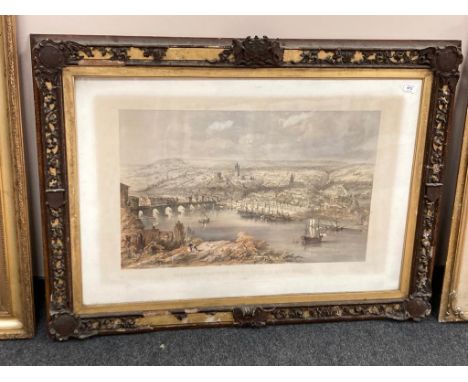 John Storey (1828-1888) "Newcastle-upon-Tyne in the Reign of Queen Elizabeth", tinted lithograph published by R. Turner, Newc
