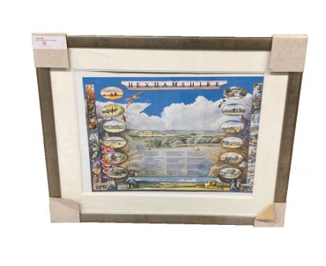 After Philip Oliver : Hexhamshire, limited edition colour print, 57 cm x 43 cm, framed.