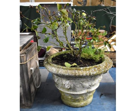 A Reconstituted Stone Garden Planter, 28cm high 